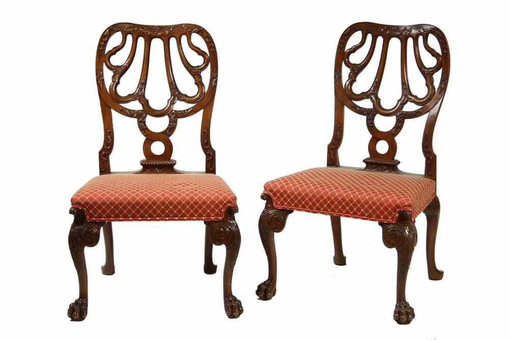 Appraisal: SIDE CHAIRS - Pair of contemporary mahogany side chairs in