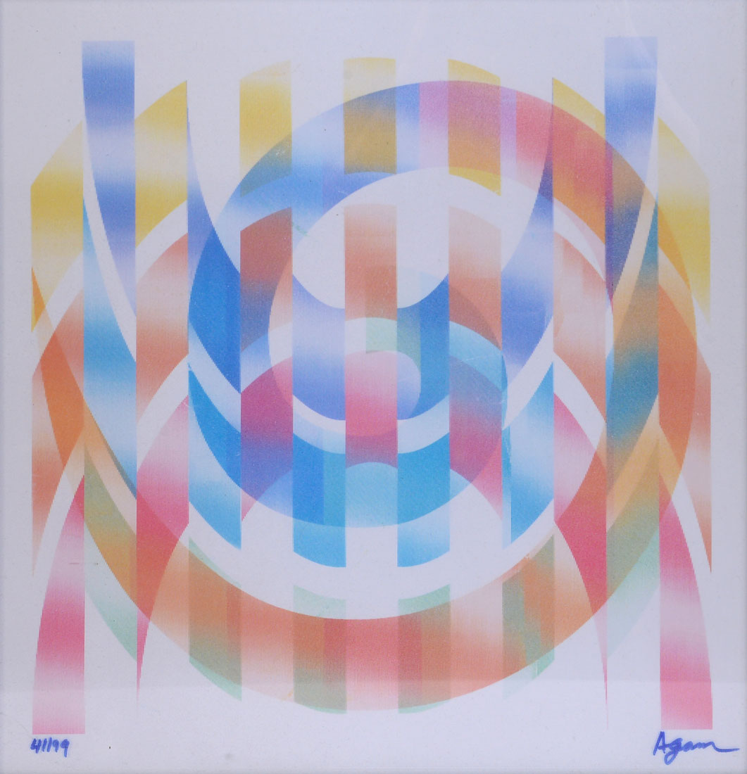 Appraisal: AGAM Yaacov Gipstein ''Untitled'' Mixed Media Lithograph sight size is