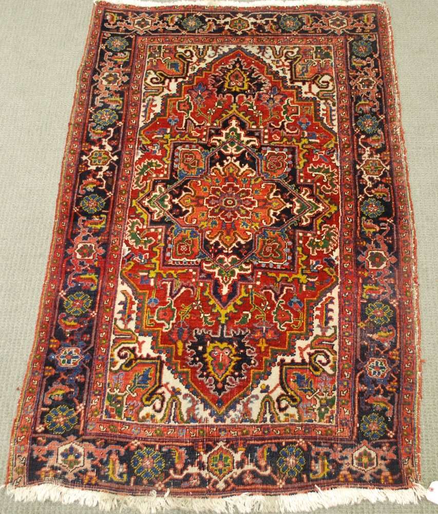 Appraisal: Heriz Rug Northwest Persia mid- th century portions of outermost