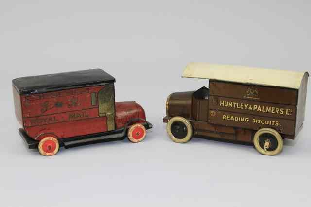 Appraisal: LOT OF TWO DELIVERY VAN BISCUIT TINS c 's includes