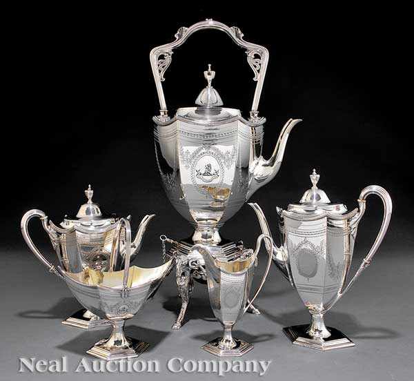 Appraisal: A Victorian Silverplate Tea and Coffee Service with English Registry