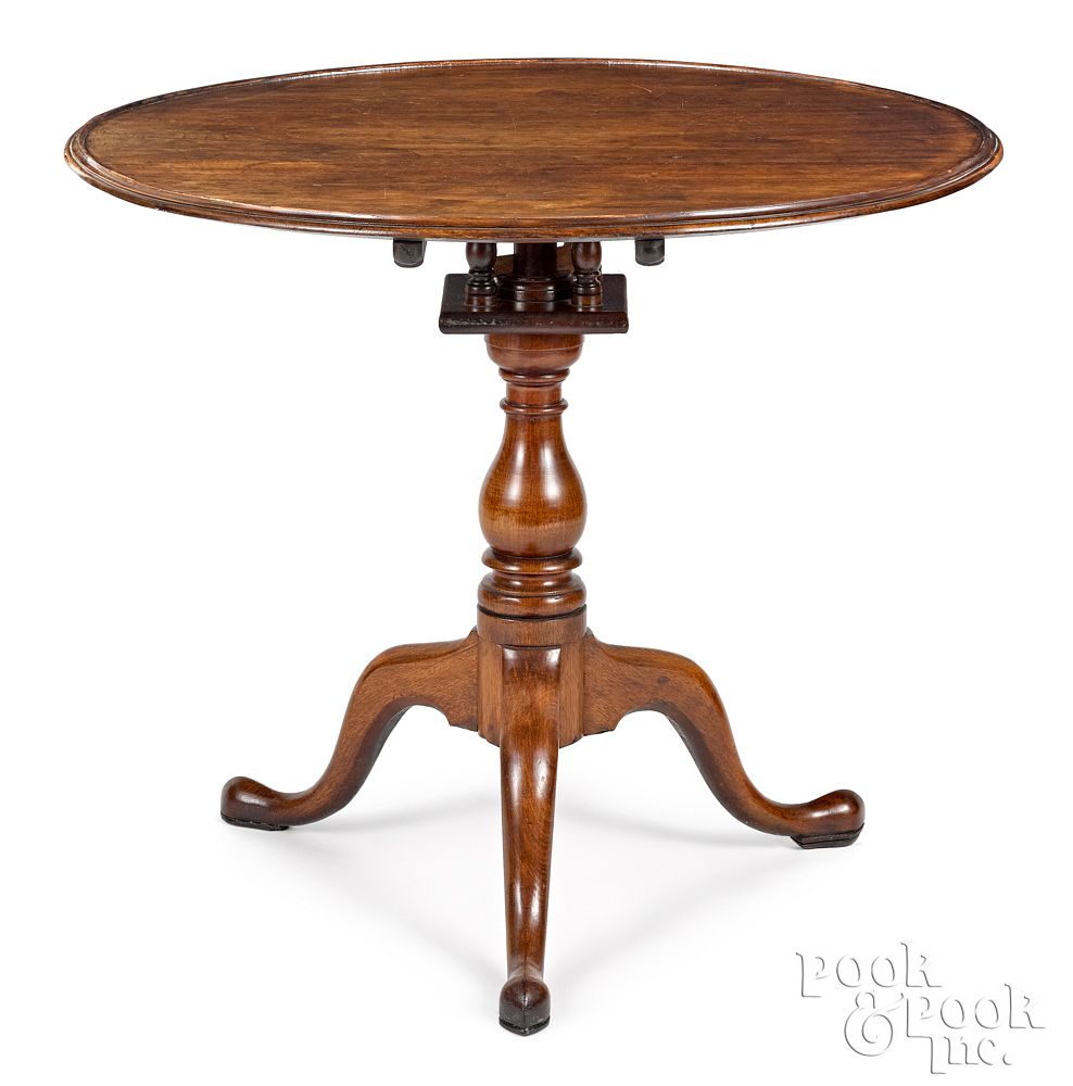 Appraisal: Pennsylvania Queen Anne walnut tea table Pennsylvania Queen Anne walnut