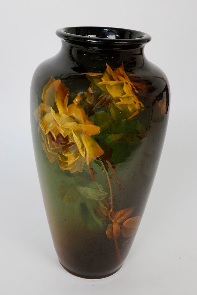 Appraisal: Louwelsa Weller Vase Decorated by Hattie Mitchell early th century