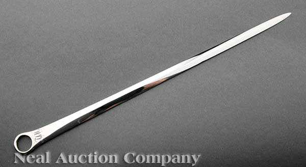 Appraisal: A George III Sterling Silver Meat Skewer Peter and William