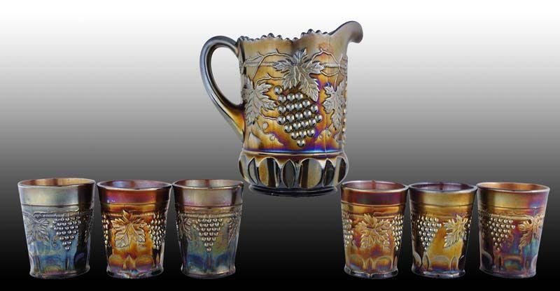 Appraisal: Northwood Grape Cable Carnival Glass Pitcher Wit Description '' T