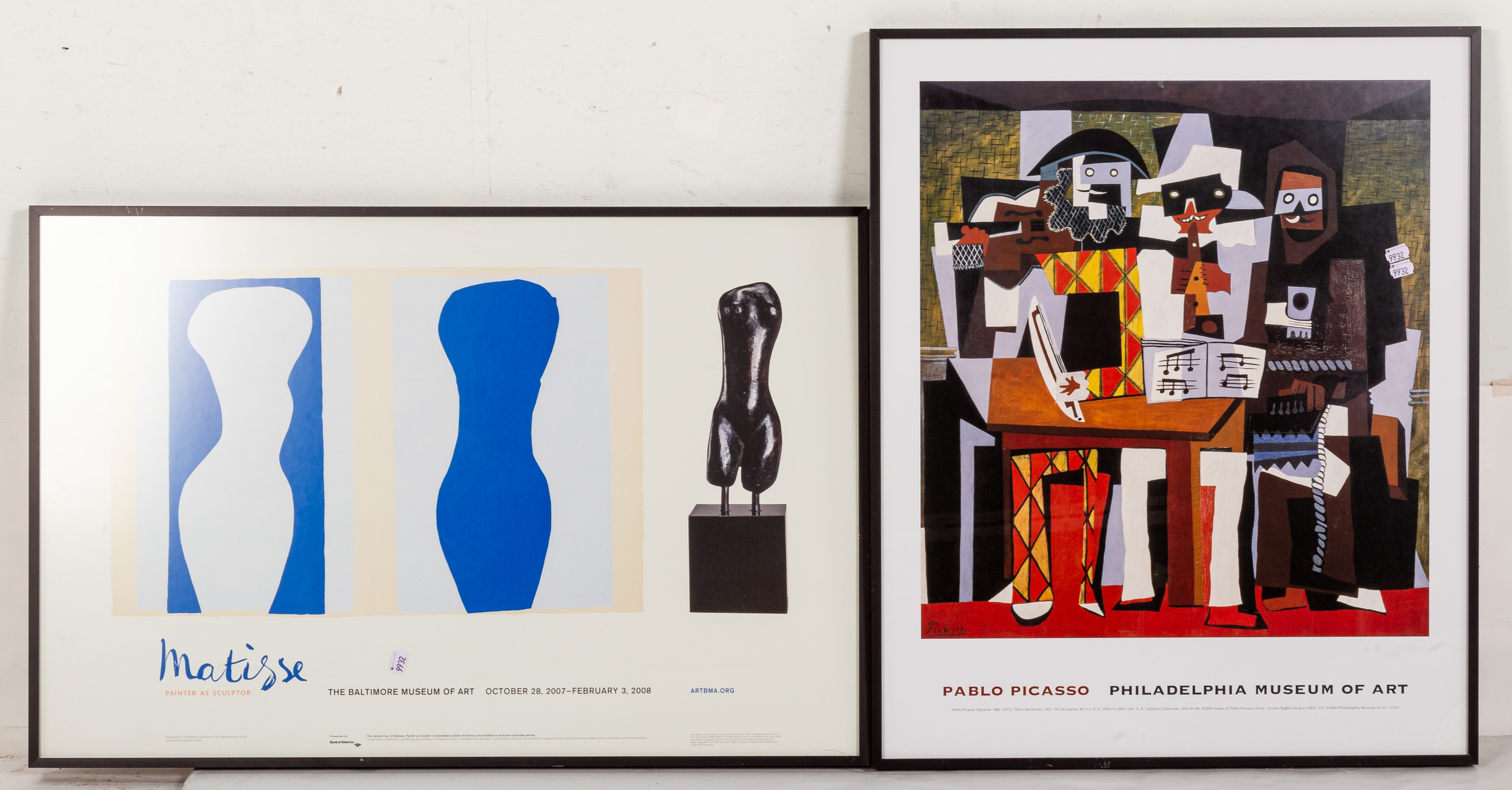 Appraisal: TWO FRAMED EXHIBITION POSTERS Matisse and Picasso size of largest