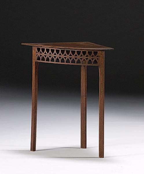 Appraisal: GOTHIC OAK CORNER STAND English ca - with pierced and