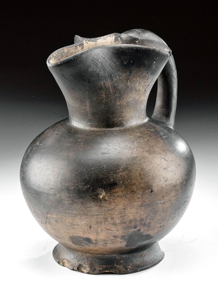 Appraisal: Greek Blackware Trefoil Oinochoe Magna Graecia southern Italy ca th