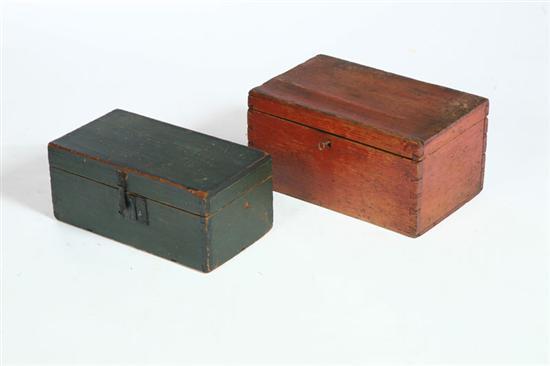 Appraisal: TWO BOXES American th century Both are dovetailed with original