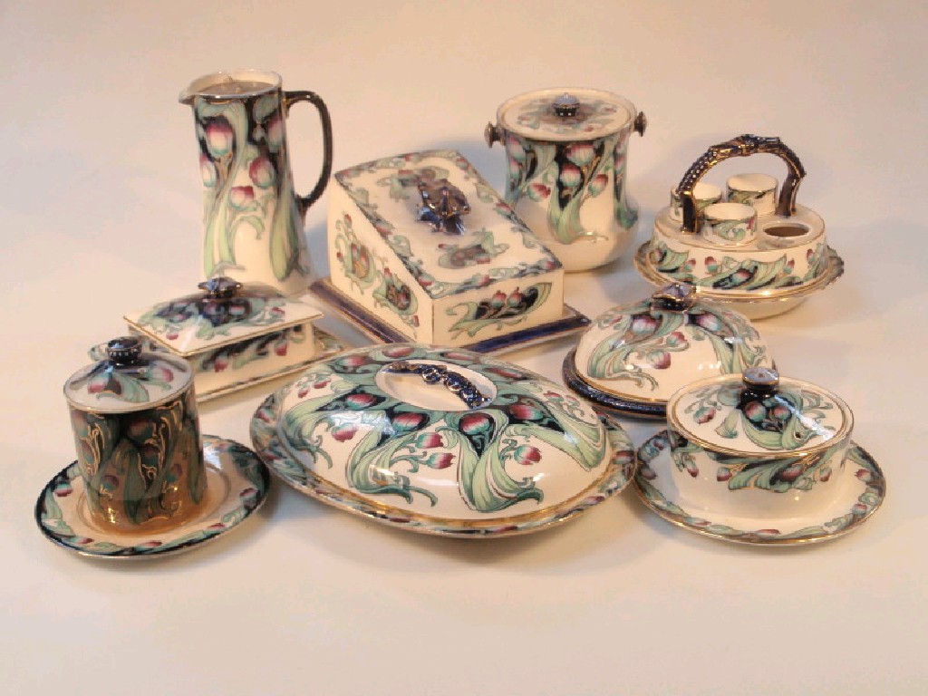 Appraisal: A selection of Burleigh ware Florette pattern wares including biscuit