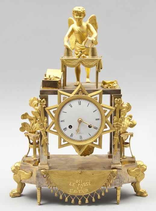 Appraisal: Dit le pass et l'avenir a fine ornamental clock the