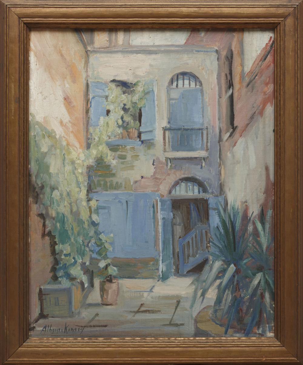 Appraisal: Alberta Kinsey American New Orleans - French Quarter Courtyard oil