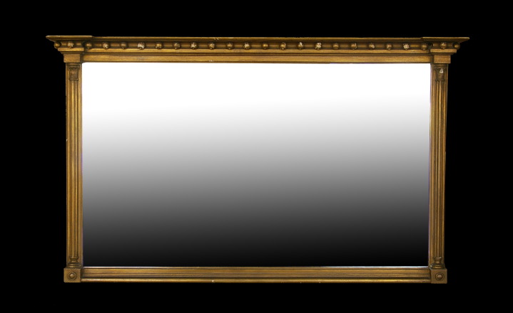 Appraisal: American Centennial Carved Giltwood and Plaster Overmantel Mirror ca in