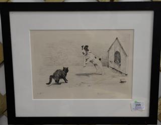 Appraisal: Marguerite Kirmse - etching Scat signed lower right Marguerite Kirmse