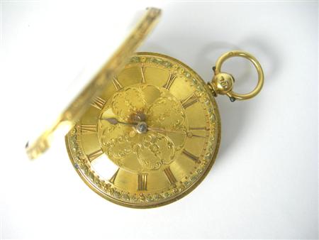 Appraisal: An early Victorian ct gold open faced pocket watch the