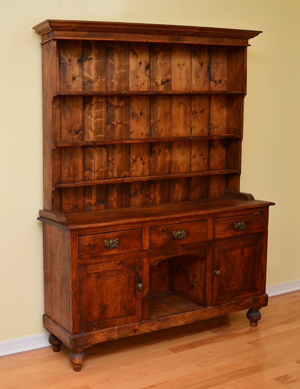 Appraisal: EARLY TH CENTURY WELSH DRESSER Stepback top with open wood