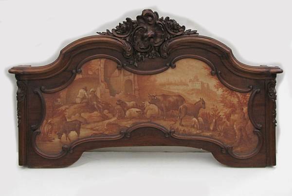 Appraisal: A Rococo style carved mahogany and painted overdoor late th