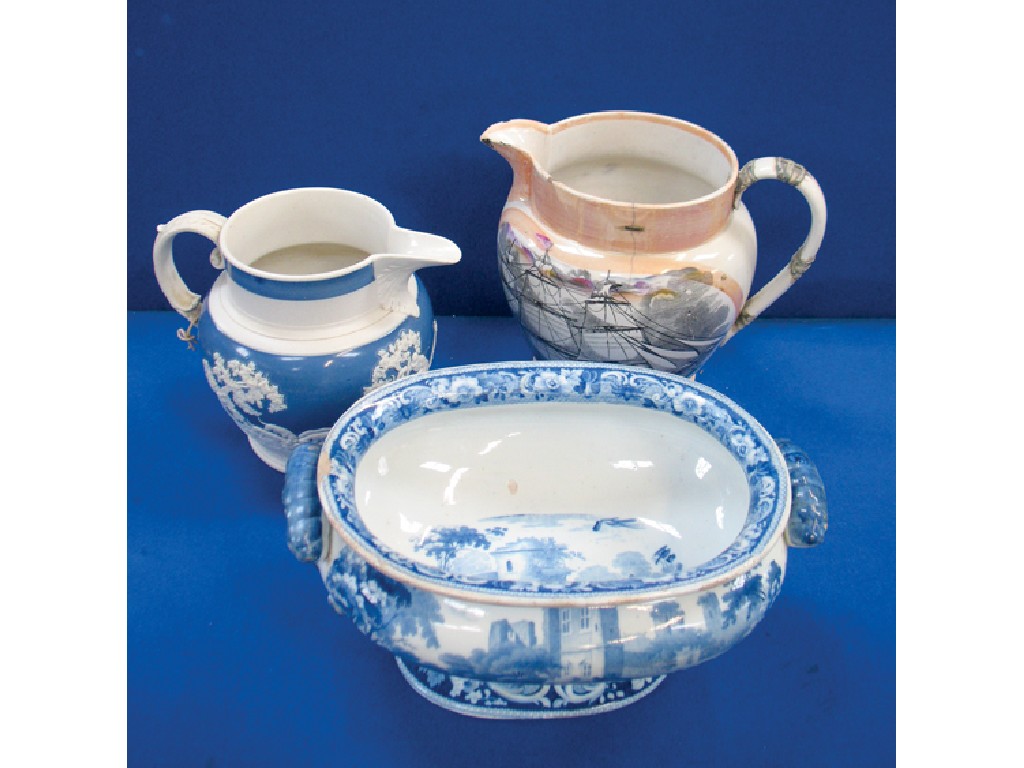 Appraisal: A BLUE AND WHITE TH CENTURY TUREEN transfer decorated with