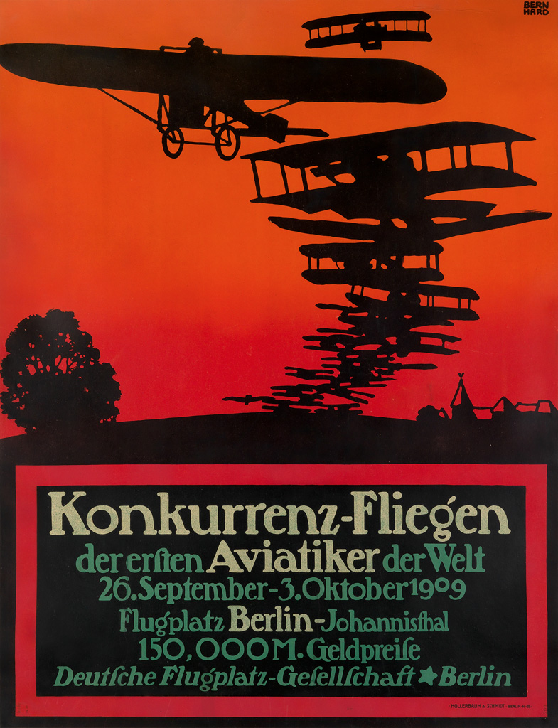 Appraisal: LUCIAN BERNHARD - KONKURRENZ - FLIEGEN AVIATIKER x inches x