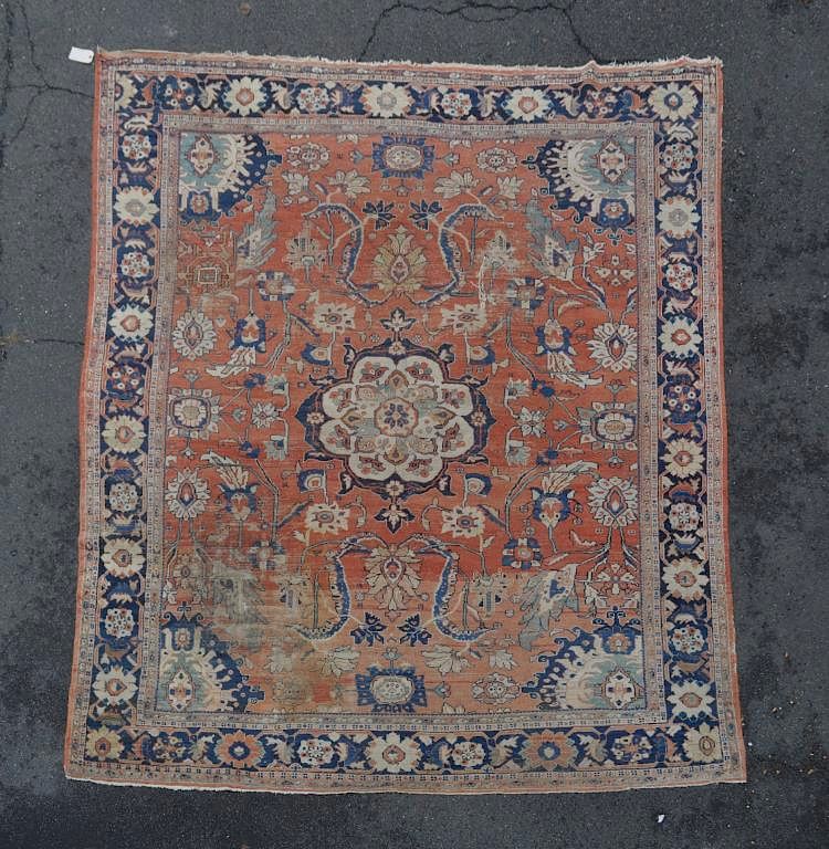 Appraisal: Persian Sultanabad Room Size Carpet th century Heavy wear and