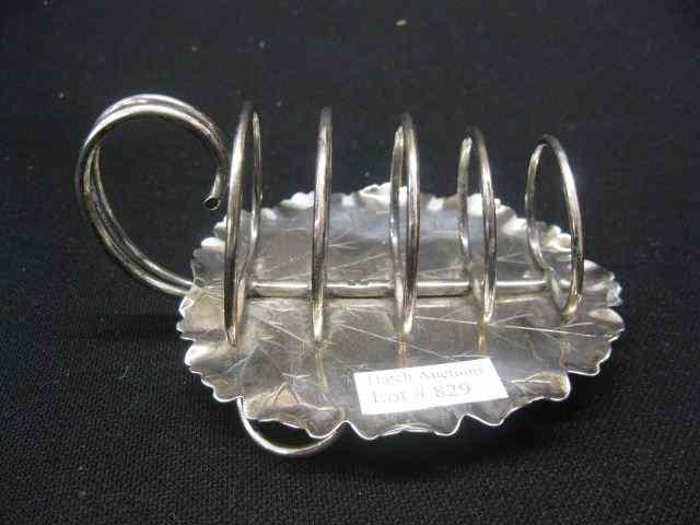 Appraisal: English Sterling Silver Toast Rack figural leaf design hallmarked ''