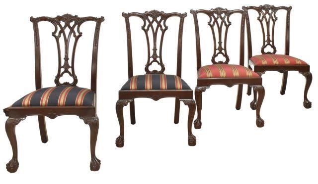 Appraisal: lot of Chippendale style carved mahogany side chairs late th