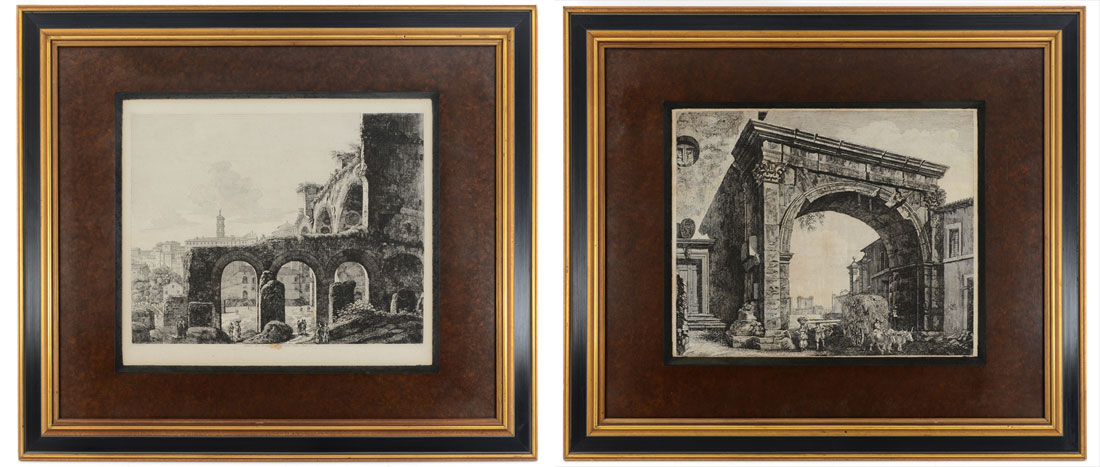 Appraisal: ROSSINI Luigi Italian - piece engraving lot Landscape with Triple