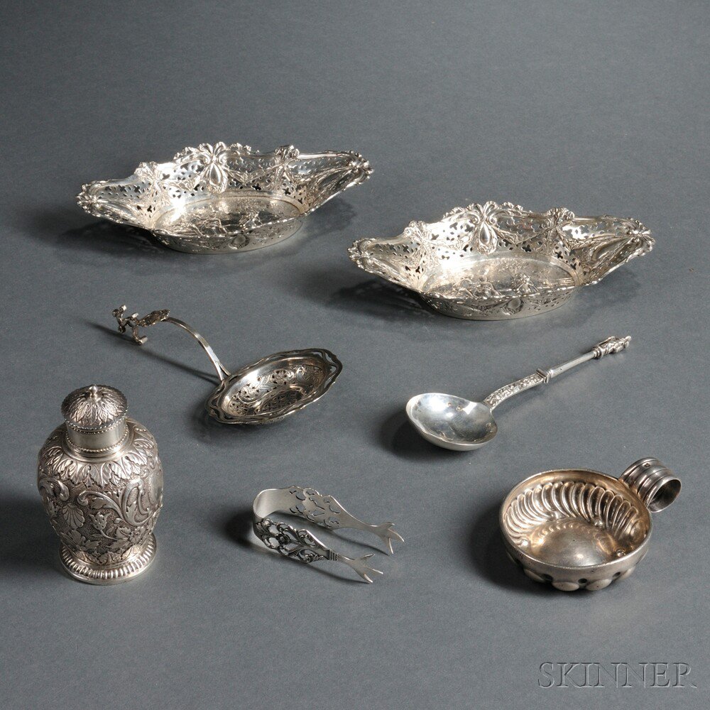 Appraisal: Seven Pieces of Continental Silver three Dutch silver a tea