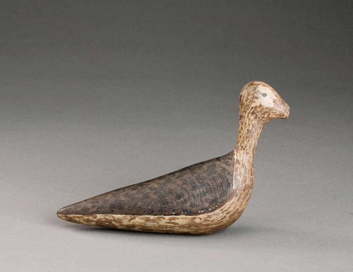 Appraisal: CARVED AND PAINTED UNFINISHED SHOREBIRD DECOY Length inches