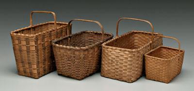 Appraisal: Four New England baskets one all with maple split construction