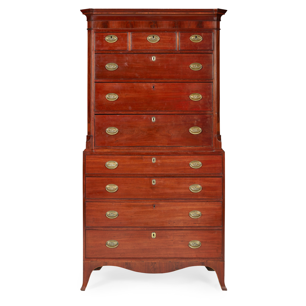 Appraisal: SCOTTISH GEORGE III MAHOGANY TALLBOY EARLY TH CENTURY the moulded