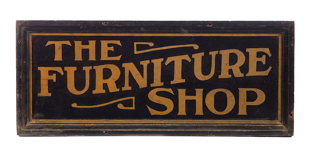 Appraisal: Early Wood Painted Folk Art The Furniture Shop Sign Measures