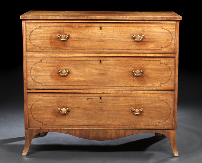 Appraisal: Late Regency Mahogany Chest mid- th century the rectangular top