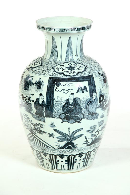 Appraisal: LARGE VASE China th century porcelain Temple size vase with