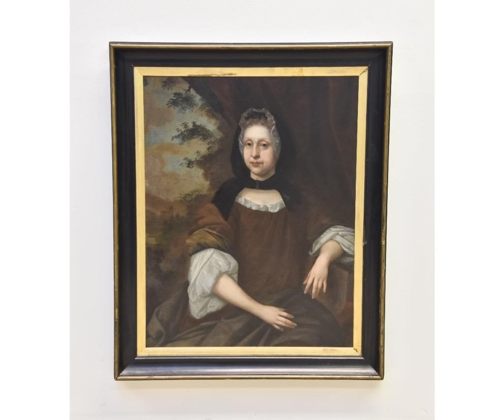 Appraisal: Continental oil on canvas portrait of a woman th c