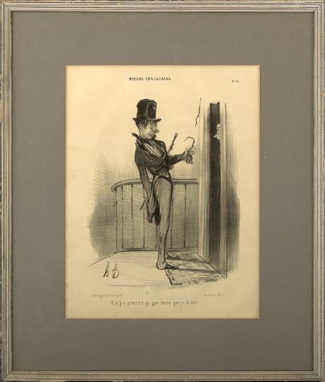 Appraisal: After Honore Daumier French - plate from Moeurs Conjugales lithograph