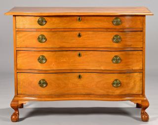 Appraisal: Massachusetts Serpentine Front Chest Massachusetts chest of drawers broad serpentine