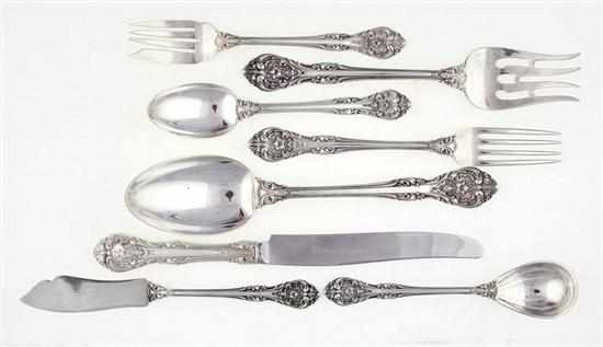 Appraisal: Gorham King Edward pattern sterling flatware service circa comprising French