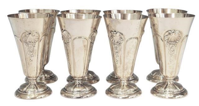 Appraisal: lot of Italian silver goblets Milan c - with repousse