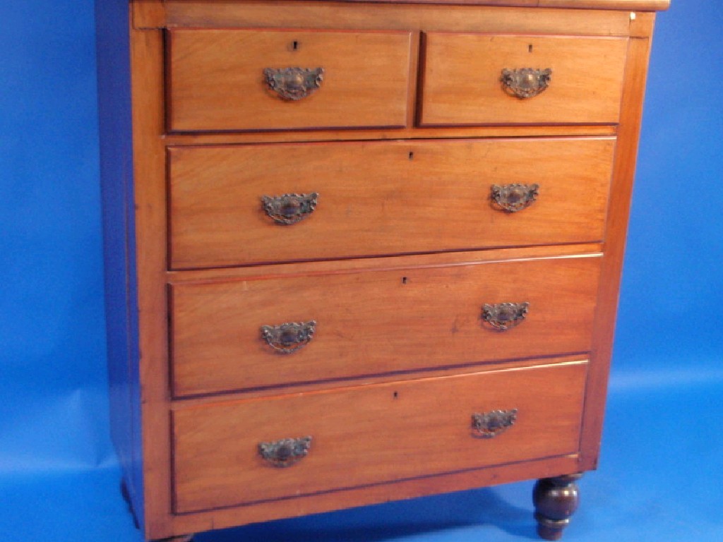 Appraisal: A Victorian mahogany chest of two short and three long