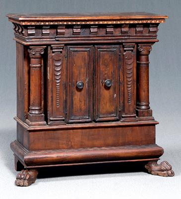 Appraisal: Italian Baroque walnut cabinet single frieze drawer over two doors