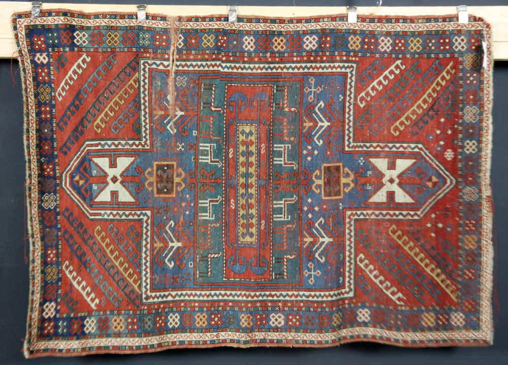 Appraisal: - Antique Lori Pembak Kazak Rug Antique Lori Pembak Kazak