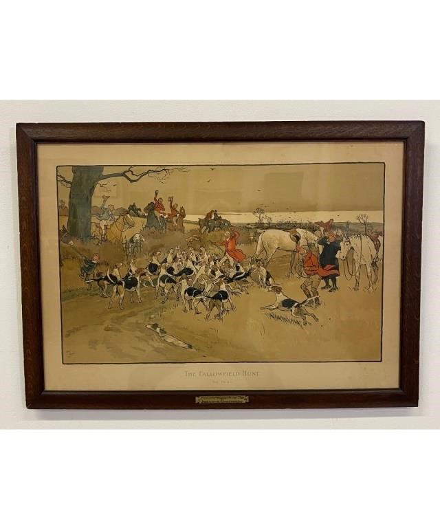 Appraisal: Cecil Aldin - hunt print The Fallowfield Hunt framed and