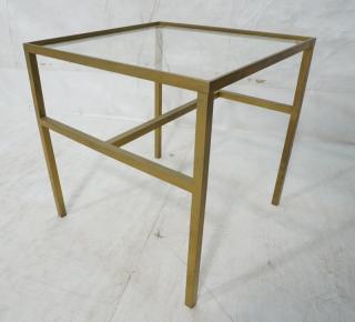 Appraisal: PAUL MCCOBB Style Glass Brass Side End Table Mod PAUL