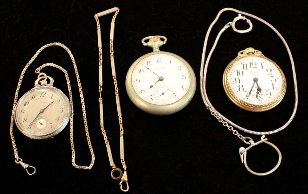 Appraisal: TWO ELGIN MEN'S POCKET WATCHES A HOWARD POCKET WATCH AND