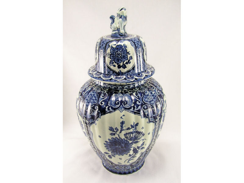 Appraisal: Royal Sphinx Delfts Ginger Jar Hand decorated blue and white