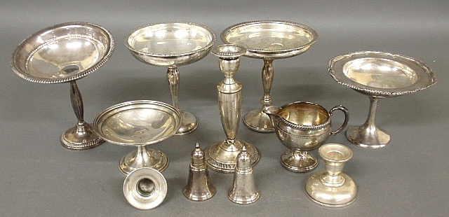 Appraisal: - Group of weighted sterling silver compotes and a creamer