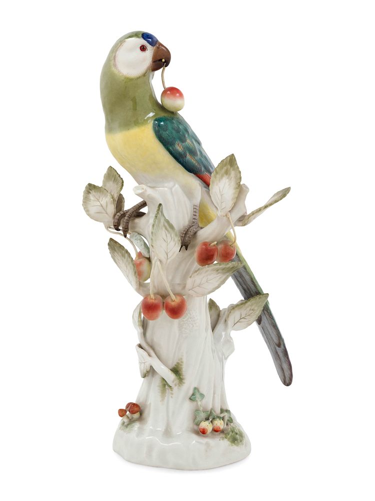 Appraisal: A Meissen Porcelain Model of a Parrot A Meissen Porcelain