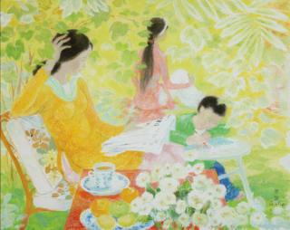 Appraisal: LE PHO OIL ON CANVAS LE PHO Vietnamese - Woman