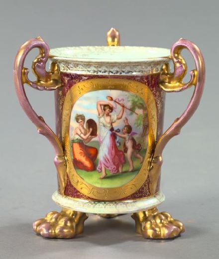 Appraisal: Karl Knoll Fischern Porcelain Tripodal Tyg fourth quarter th century